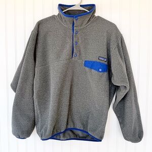 Patagonia Synchilla Snap-T Fleece Pullover Mens Small Gray Blue Classic Outdoor